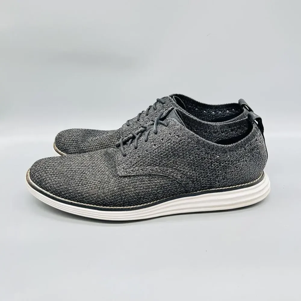 Cole Haan Shoes Mens 12 Gray Knit Lace Up Casual Sneakers Comfort Lightweight